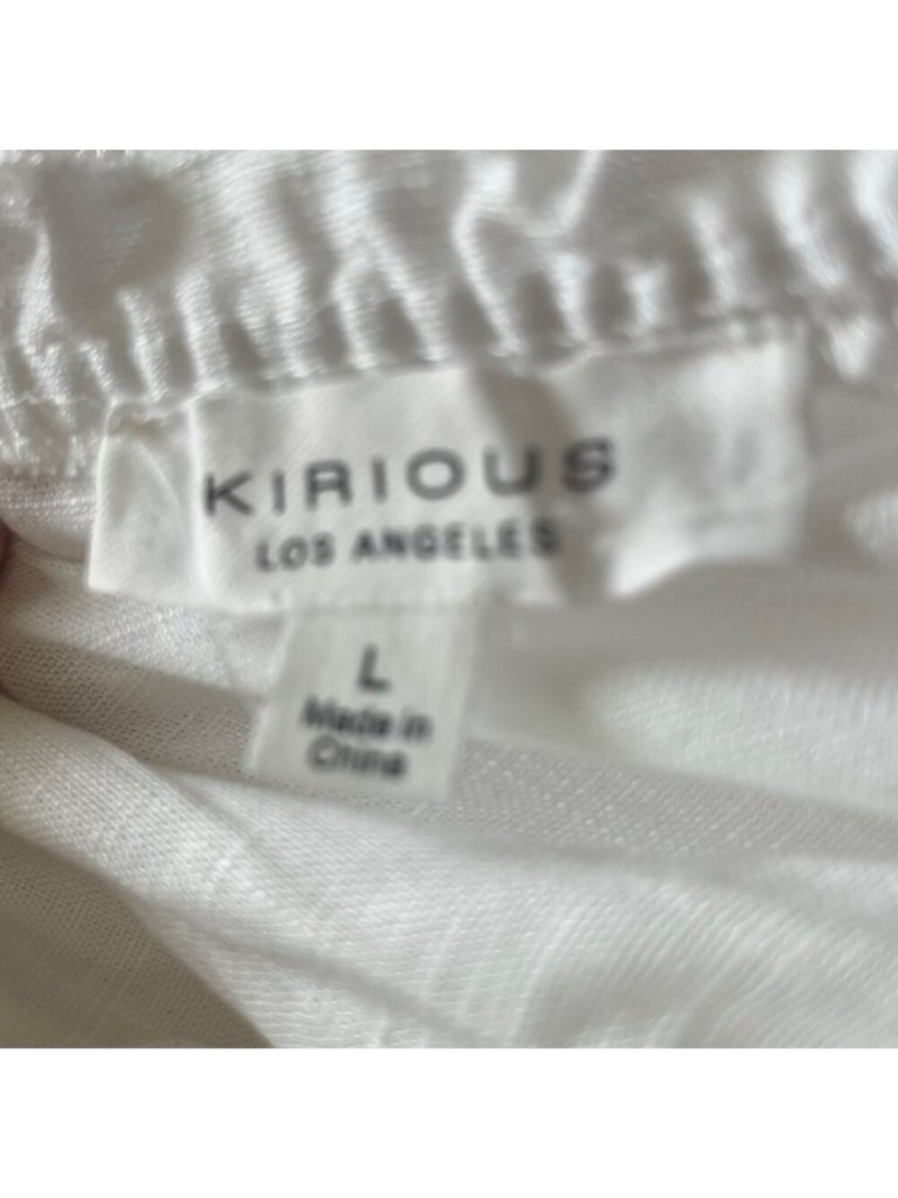 Kirious Smocked Crop Top‎ Linen Blend Large White New Milkmaid Babydoll - Picture 5 of 8